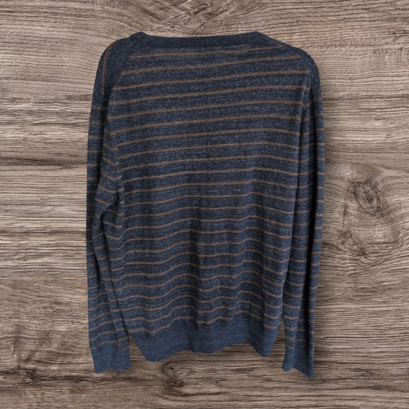 Faherty Brand Sconset Chestnut Striped Crewneck Pullover - Picture 4 of 5